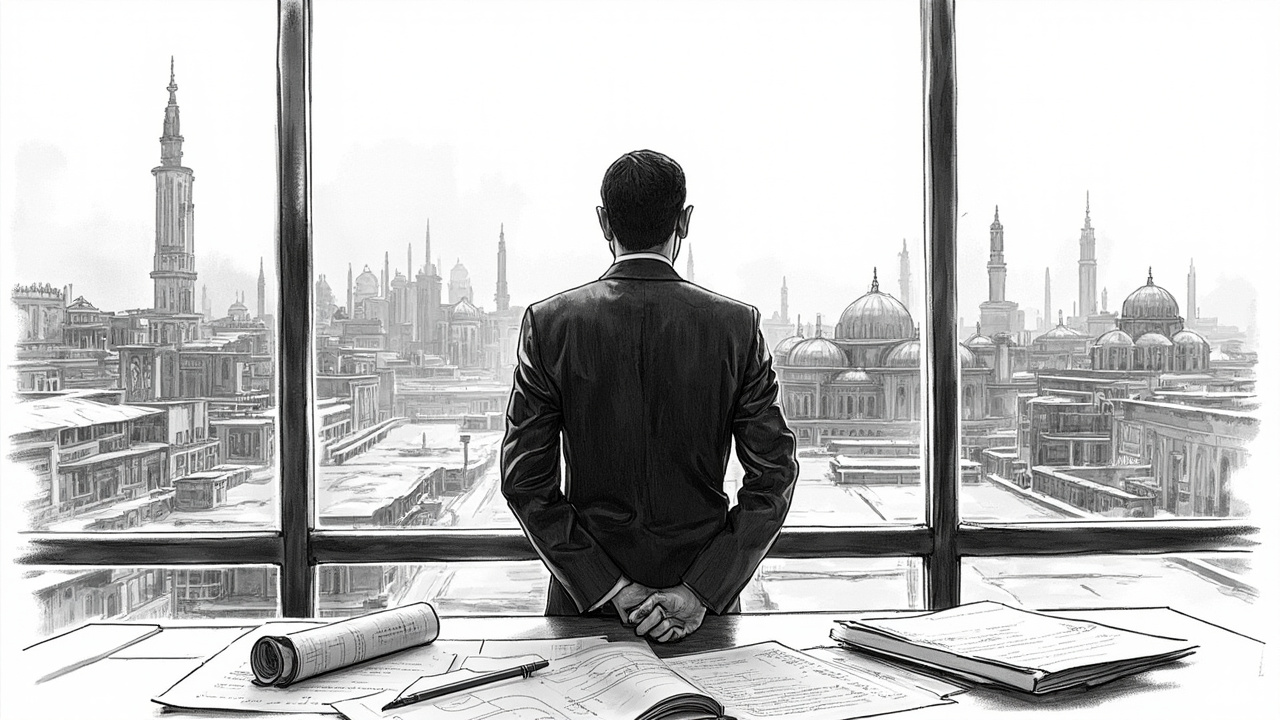 Egyptian small business owners reviewing funding documents and financial plans