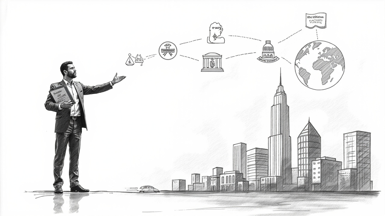 Egyptian business owner reviewing funding documents with bank representative in modern Cairo office