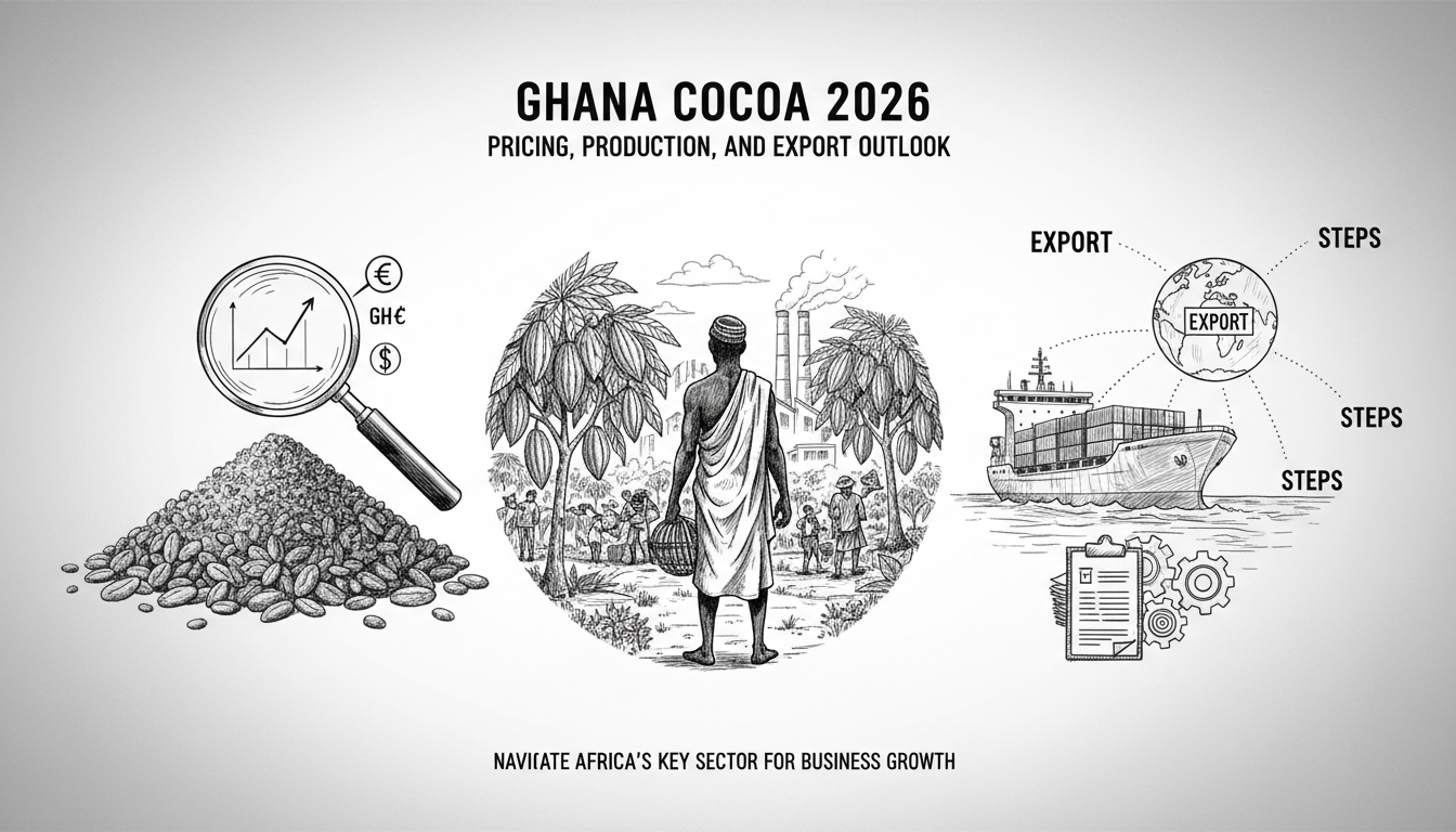 Illustration for Ghana Cocoa 2026: Pricing, Production, and Export Outlook