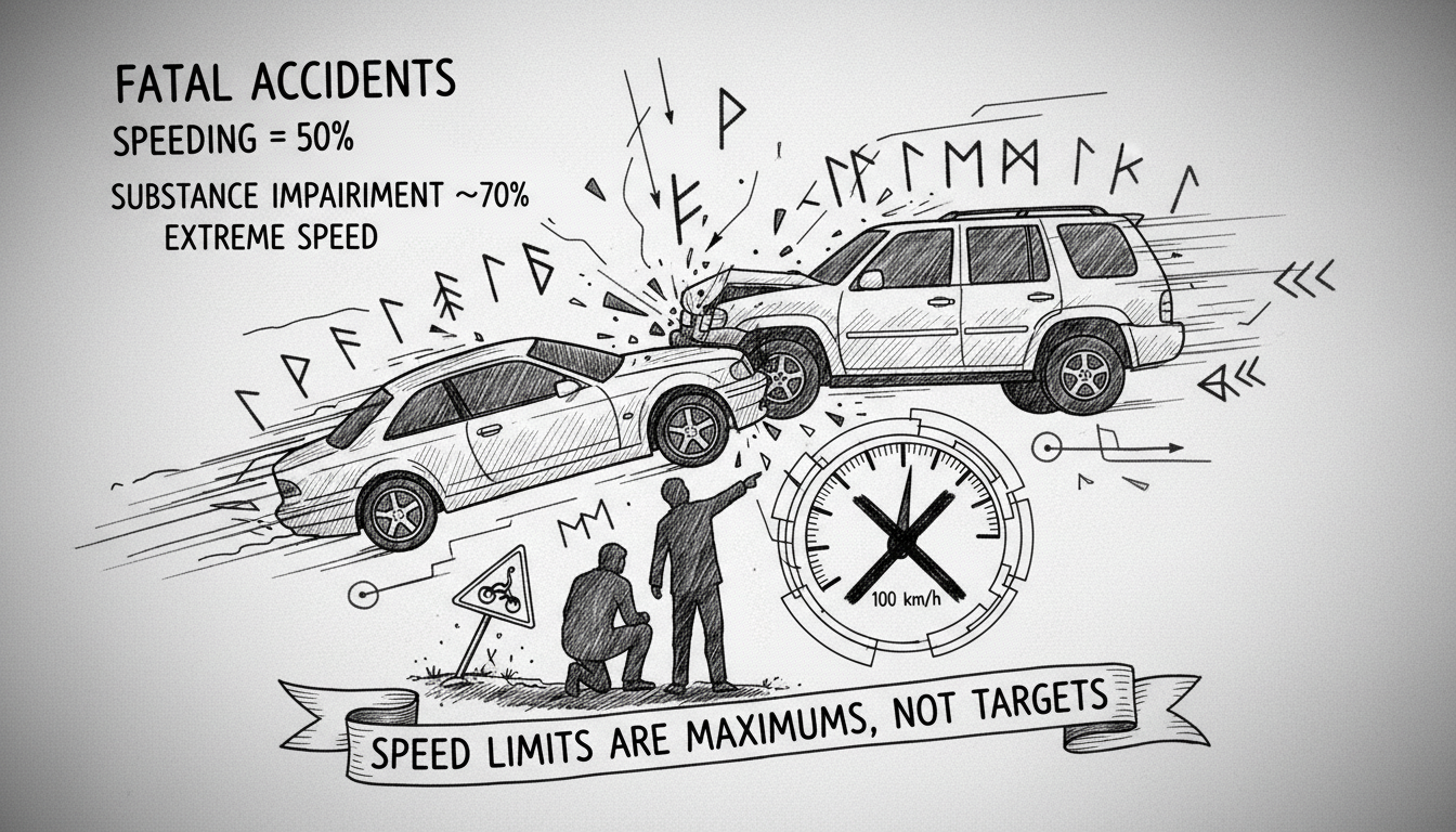 Half of fatal traffic accidents involved speeding, study finds