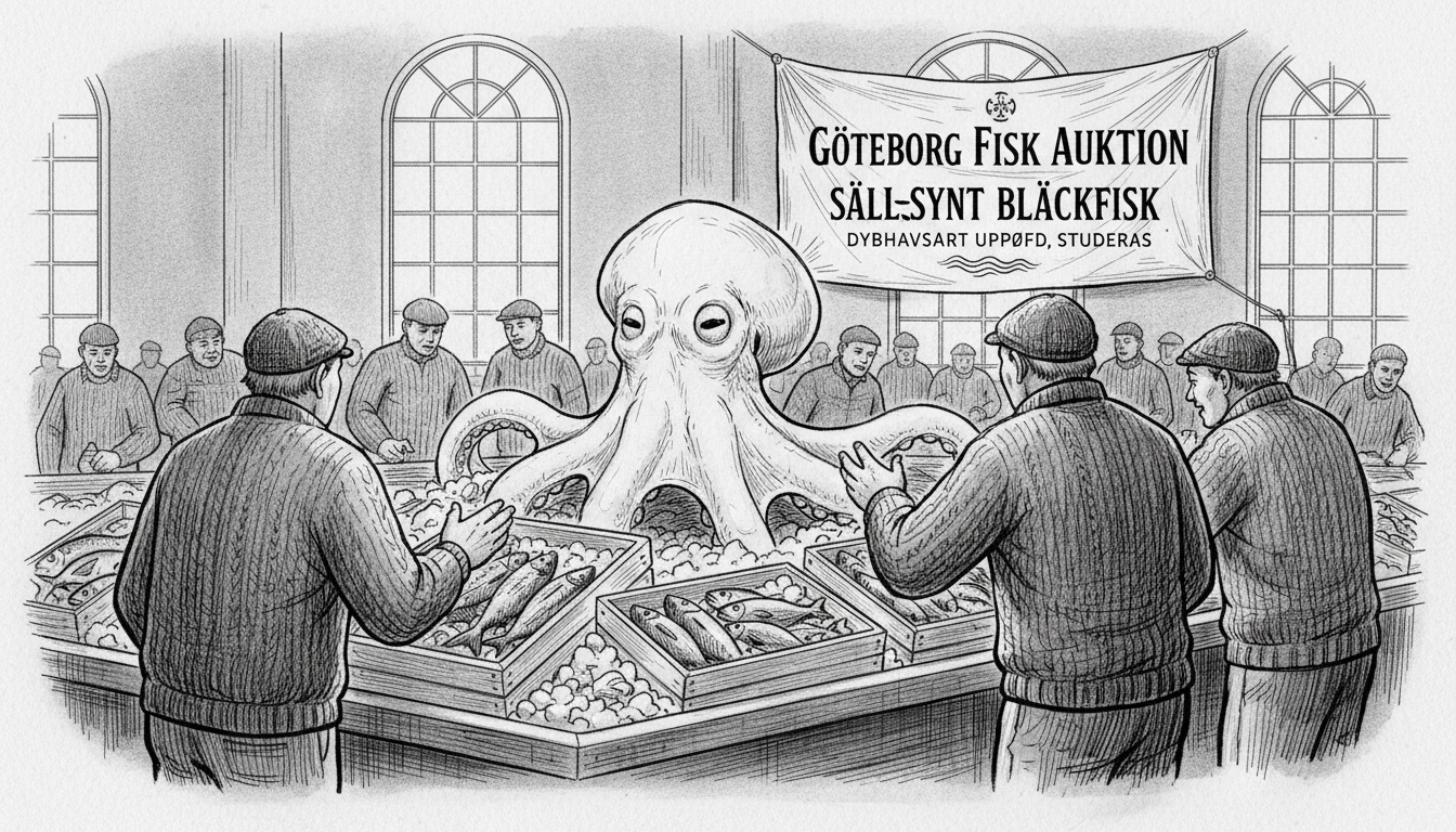 Rare Ghost Octopus Appears at Gothenburg Fish Auction