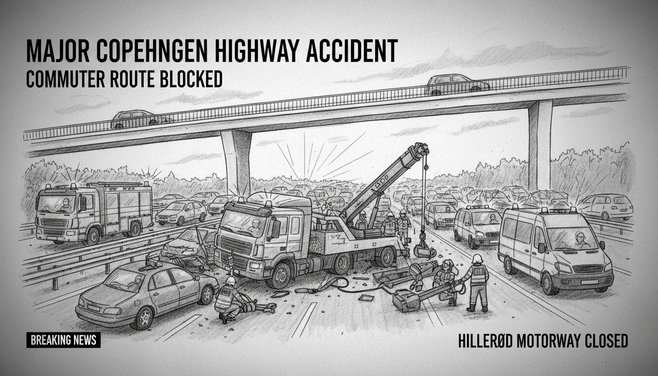 Major Copenhagen Highway Accident Blocks Key Commuter Route