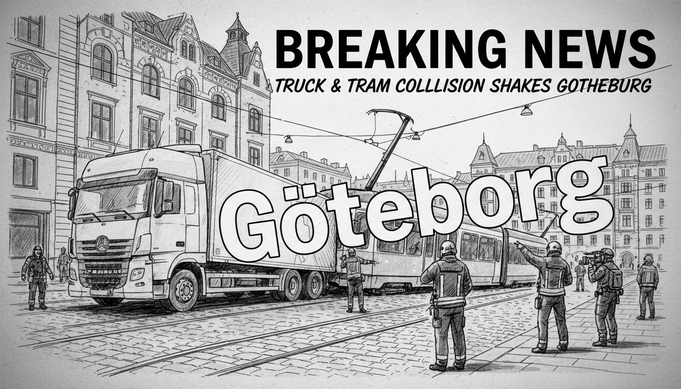Truck and Tram Collision Disrupts Central Gothenburg Traffic