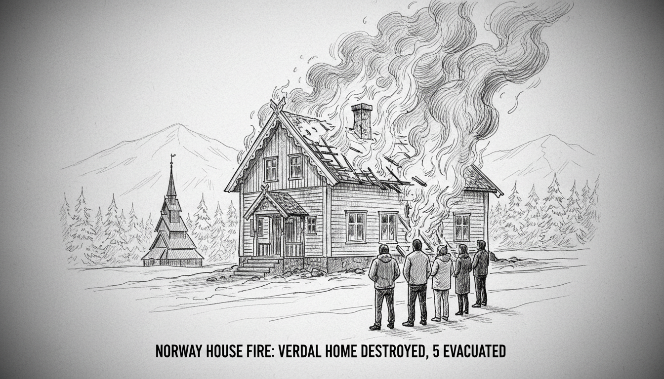 Norway House Fire: Verdal Home Destroyed, 5 Evacuated