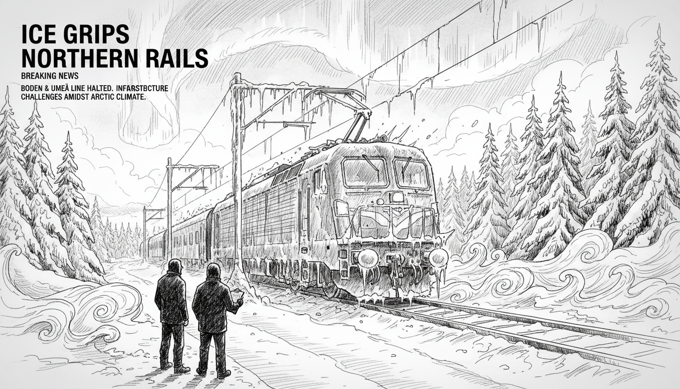 Ice Formation Halts Rail Traffic Between Boden and Umeå