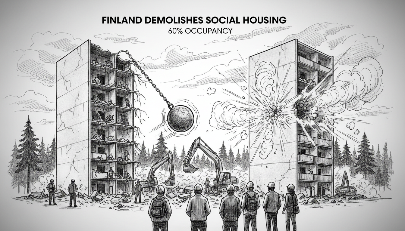 Finland Demolishes 2 Social Housing Blocks: 60% Occupancy
