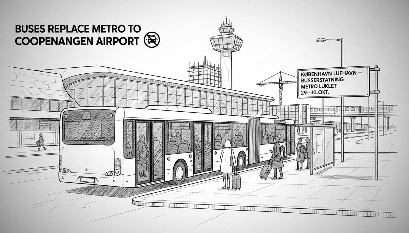 Buses Replace Metro to Copenhagen Airport for Two Days