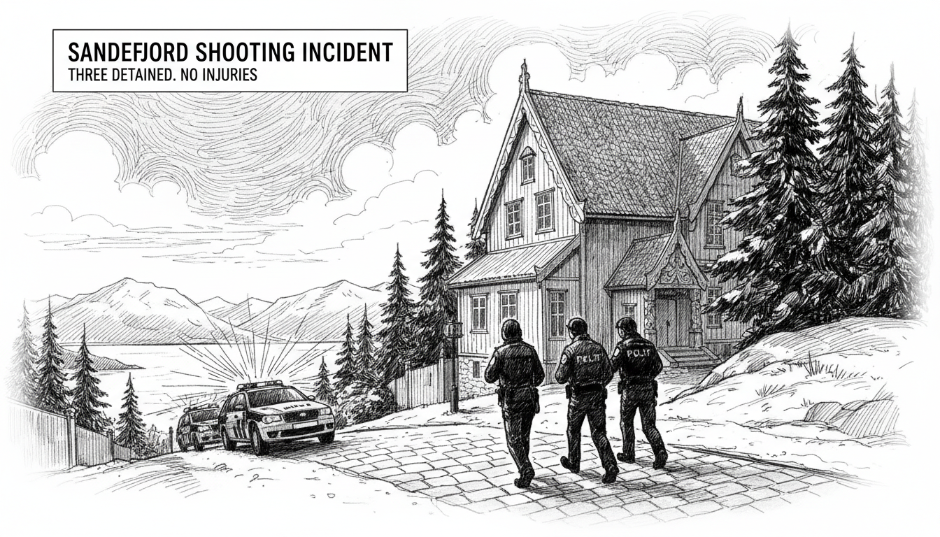 Three Detained Following Shooting Incident in Sandefjord
