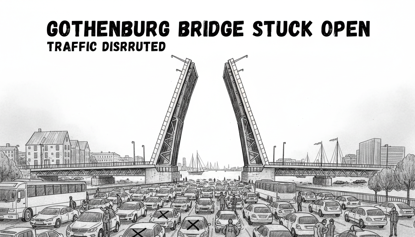 Gothenburg Bridge Stuck Open, Traffic Disrupted