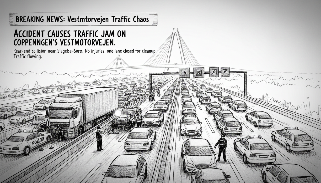 Accident Causes Traffic Jam on Copenhagen's Vestmotorvejen