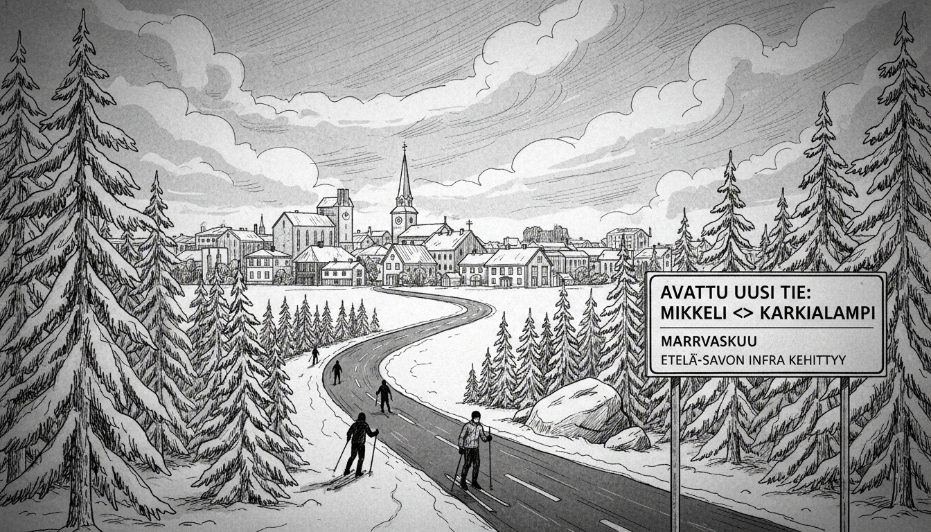 New Road Connection Opens from Mikkeli Center to Karkialampi District