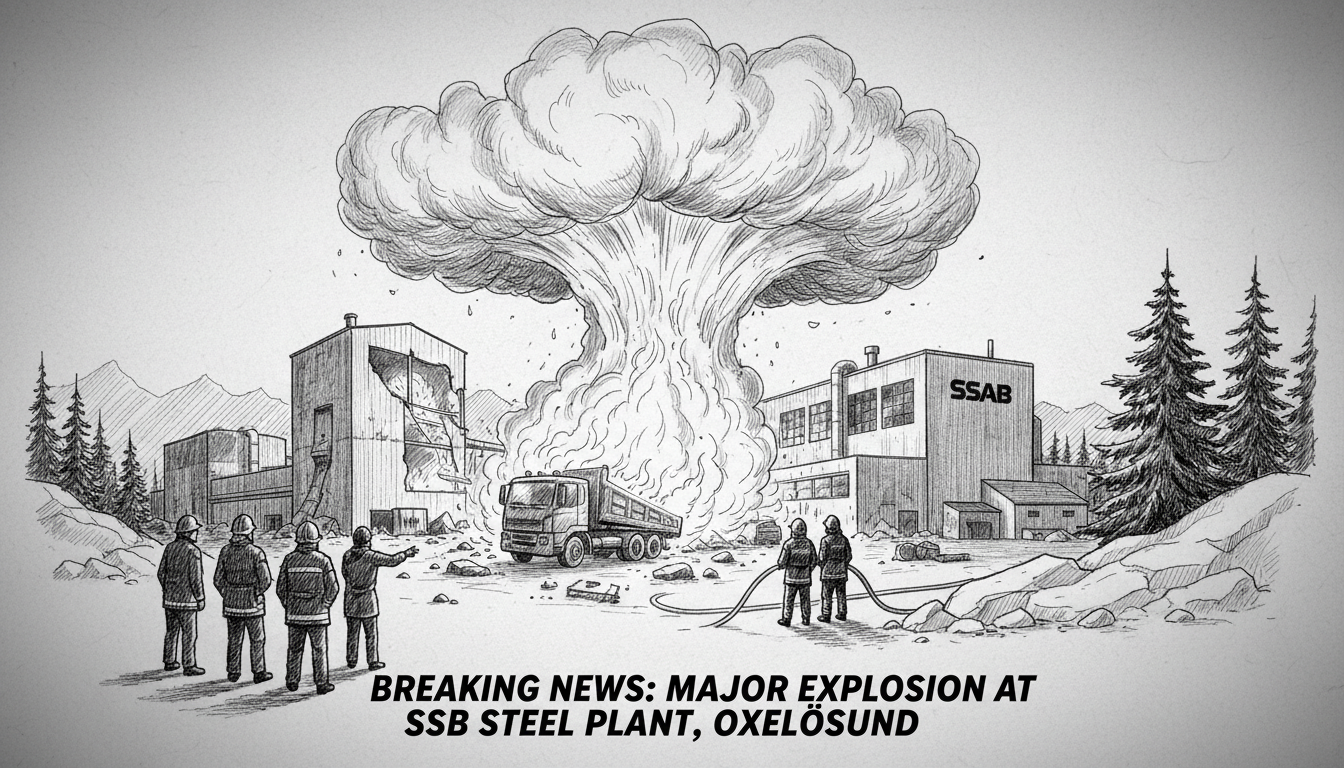 Major Explosion at SSAB Steel Plant in Oxelösund