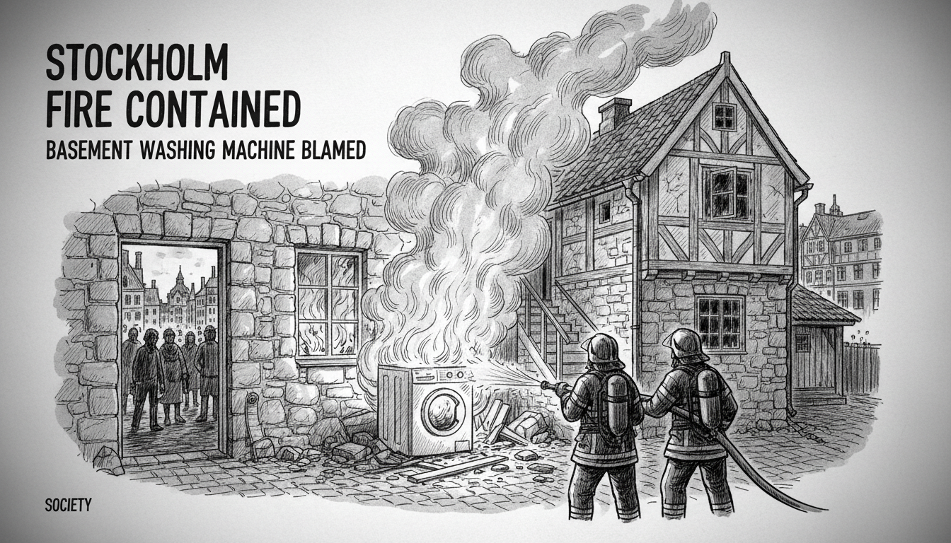 Stockholm Fire Contained: Basement Washing Machine Blamed