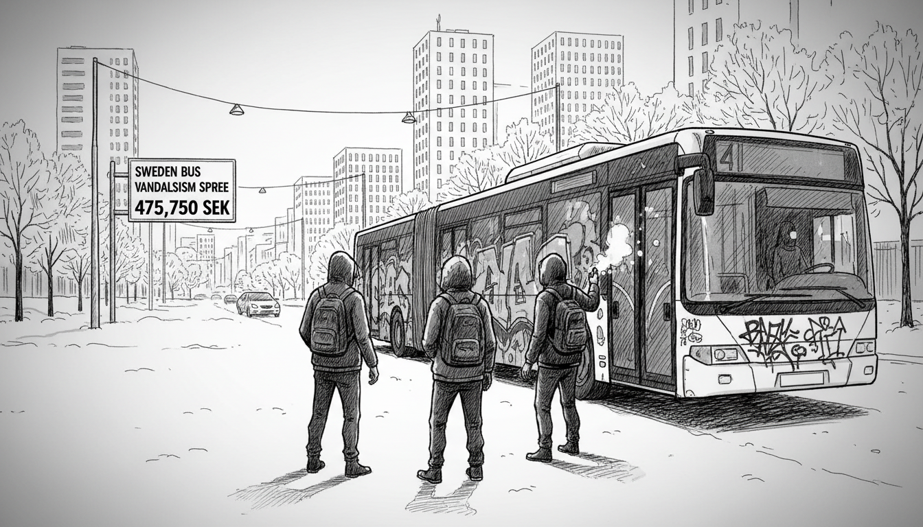 Sweden Bus Vandalism Spree Costs 475,750 SEK