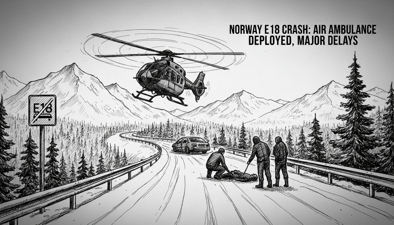 Norway E18 Crash: Air Ambulance Deployed, Major Delays