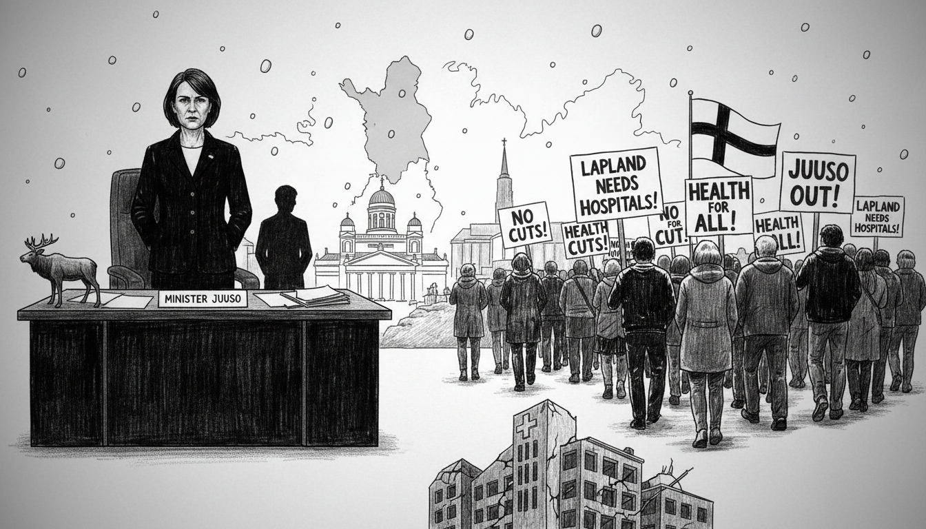 Minister Juuso Faces Protest Over Family Hiring and Hospital Closures