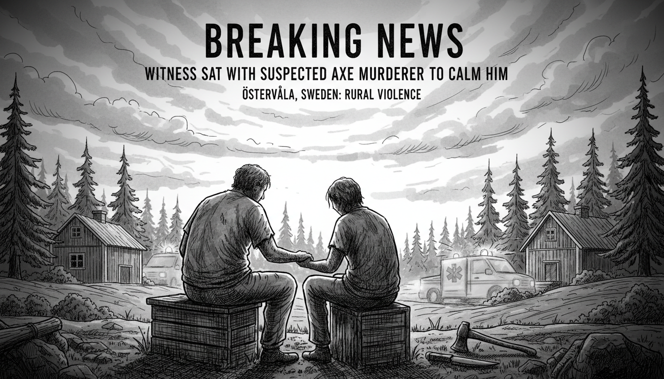 Witness Sat With Suspected Axe Murderer to Calm Him Down