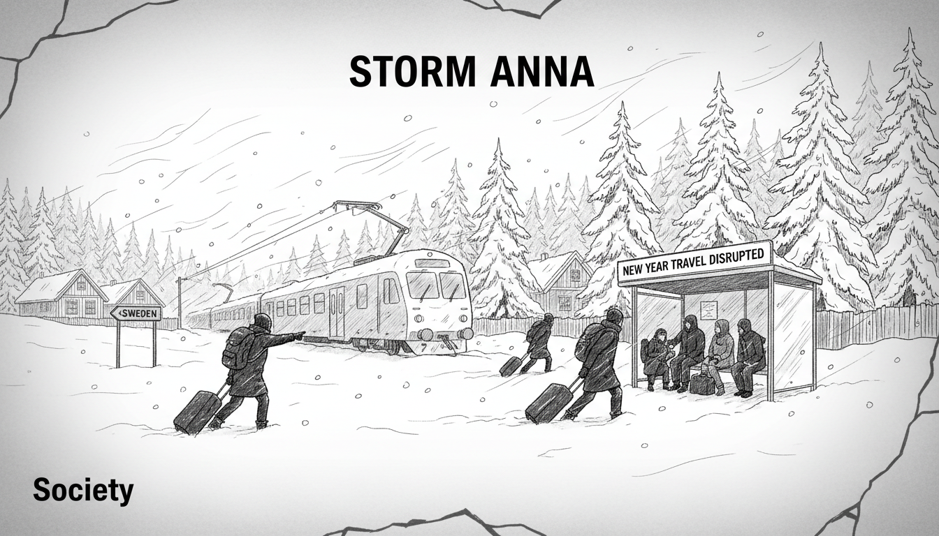 Sweden Storm Anna Disrupts New Year Travel