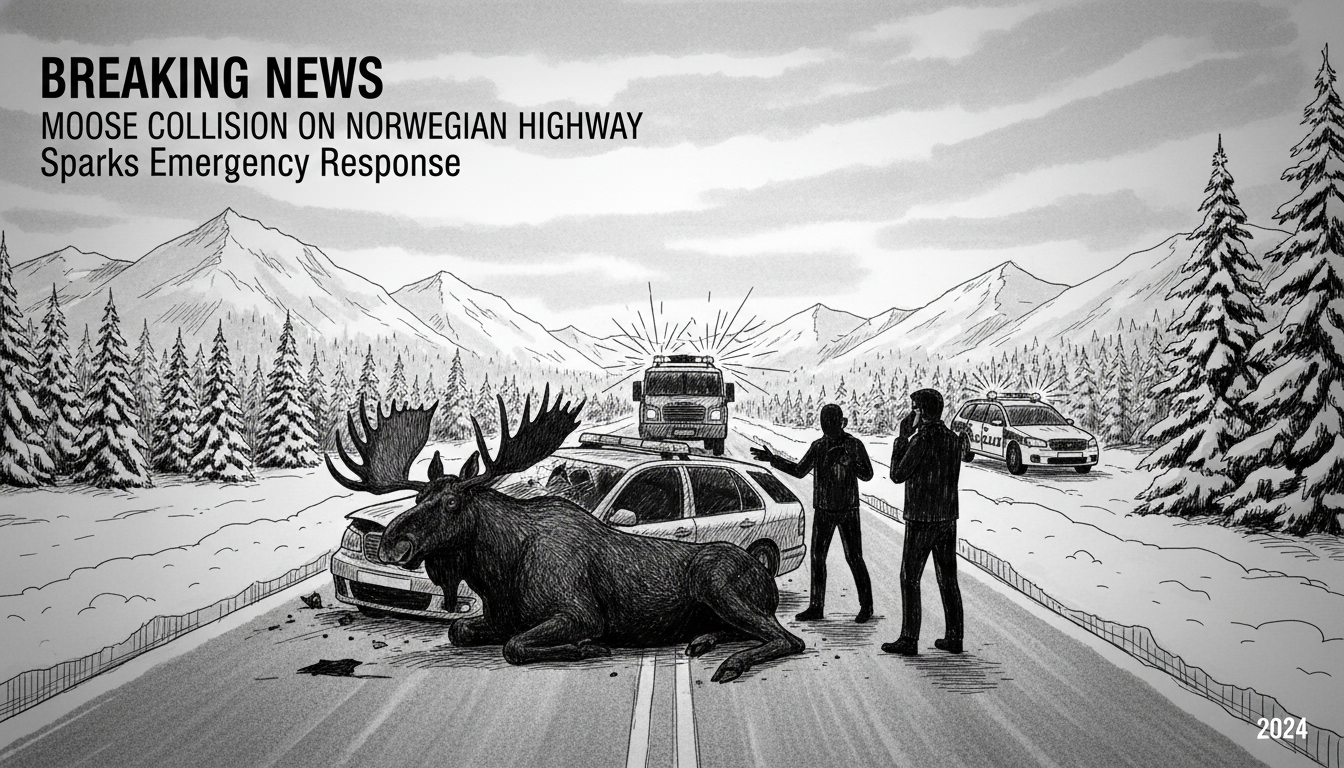 Moose Collision on Norwegian Highway Sparks Emergency Response