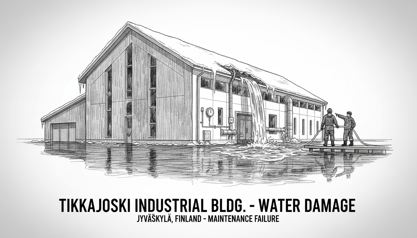 Water Damage at Tikkakoski Industrial Building in Jyväskylä