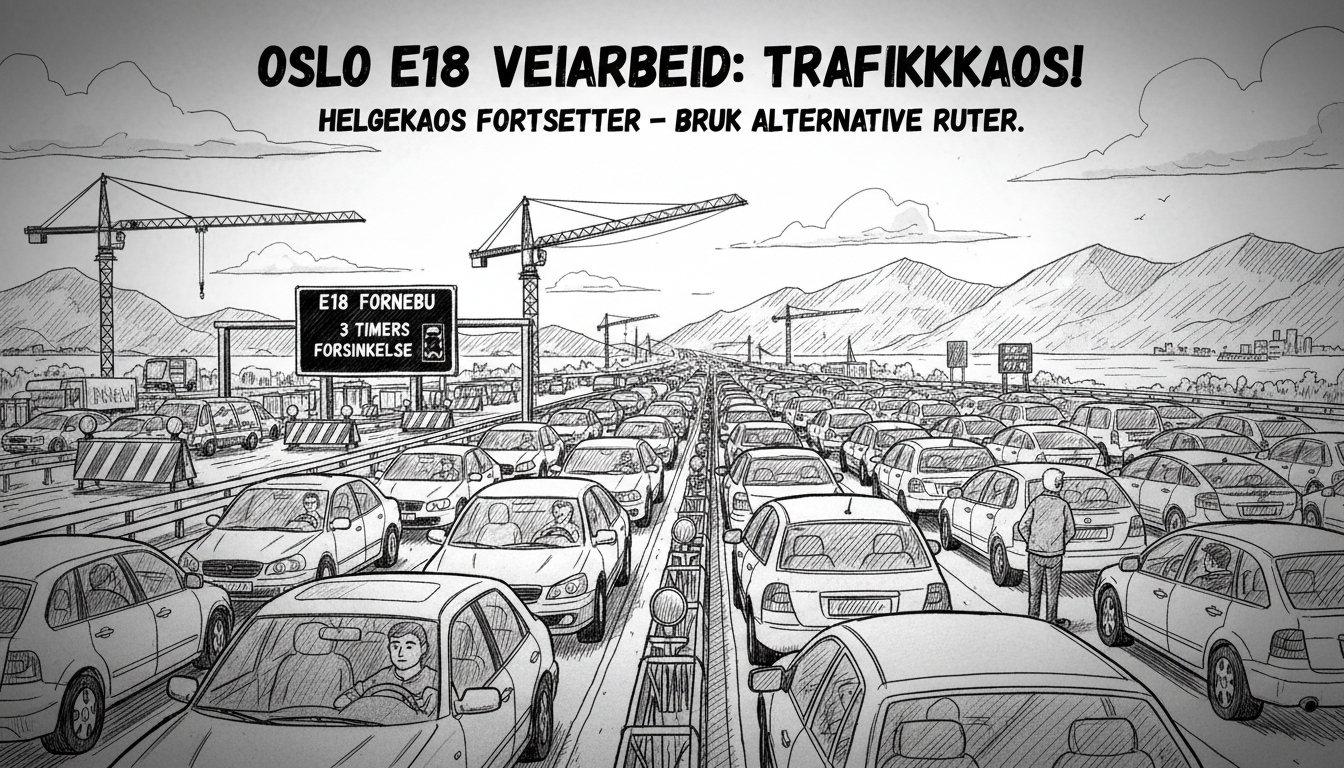 E18 Oslo Roadwork Creates Major Traffic Delays