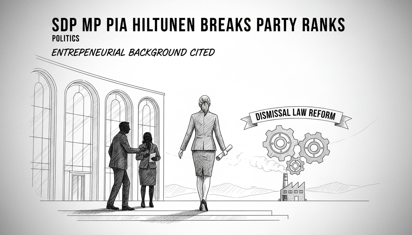 SDP MP Pia Hiltunen breaks party ranks over dismissal law reform