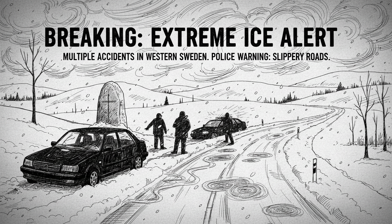 Multiple Accidents in Western Sweden as Police Issue Slippery Road Warning