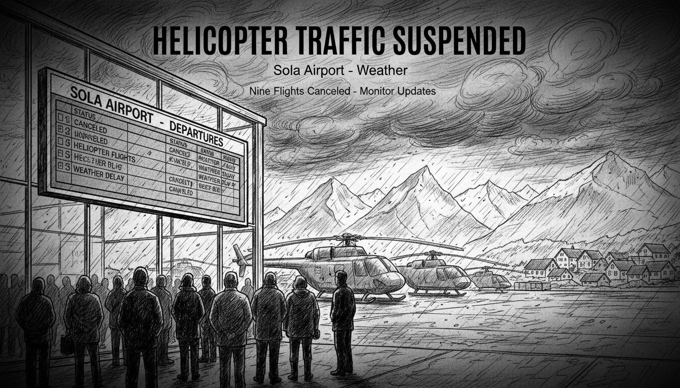 Helicopter Traffic from Sola Airport Suspended Due to Weather