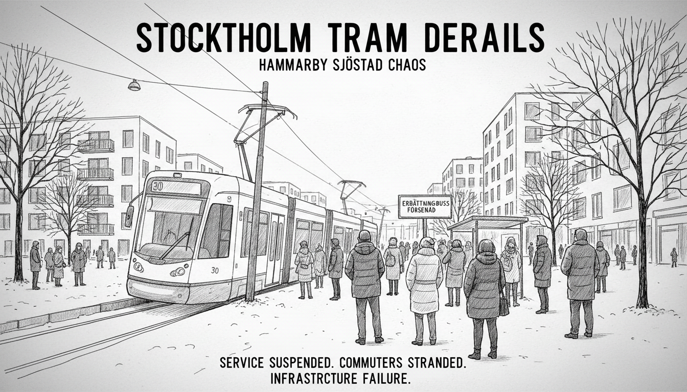 Stockholm Tram Derails in Hammarby Sjöstad, Service Suspended
