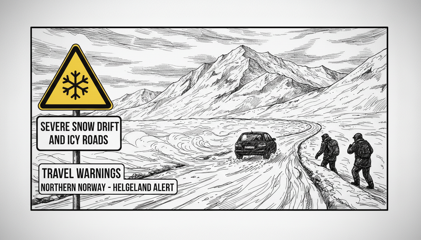 Severe Snow Drift and Icy Roads Prompt Travel Warnings in Northern Norway