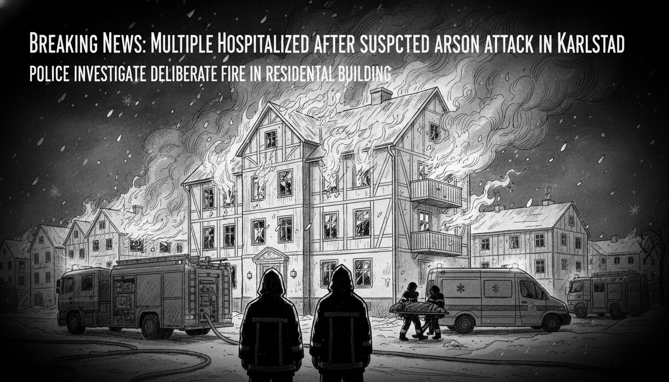 Multiple Hospitalized After Suspected Arson Attack in Karlstad Apartment Building