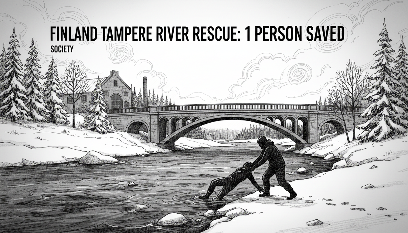 Finland Tampere River Rescue: 1 Person Saved