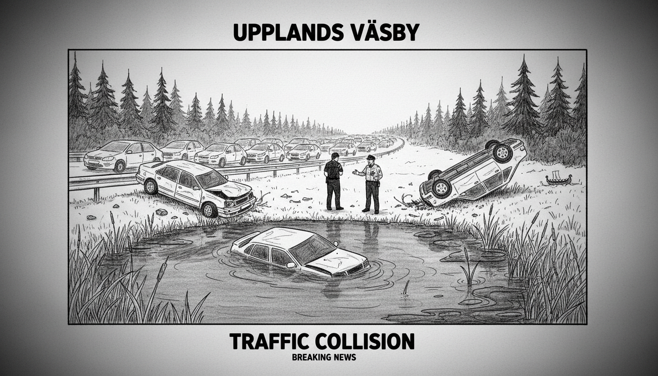 Multiple Vehicle Collision in Upplands Väsby Disrupts Stockholm Traffic