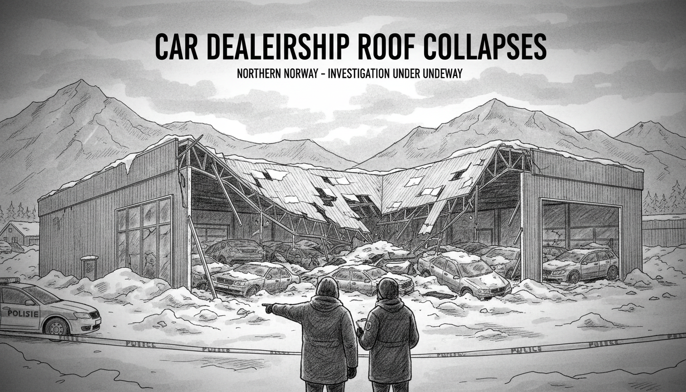 Car Dealership Roof Collapses in Northern Norway