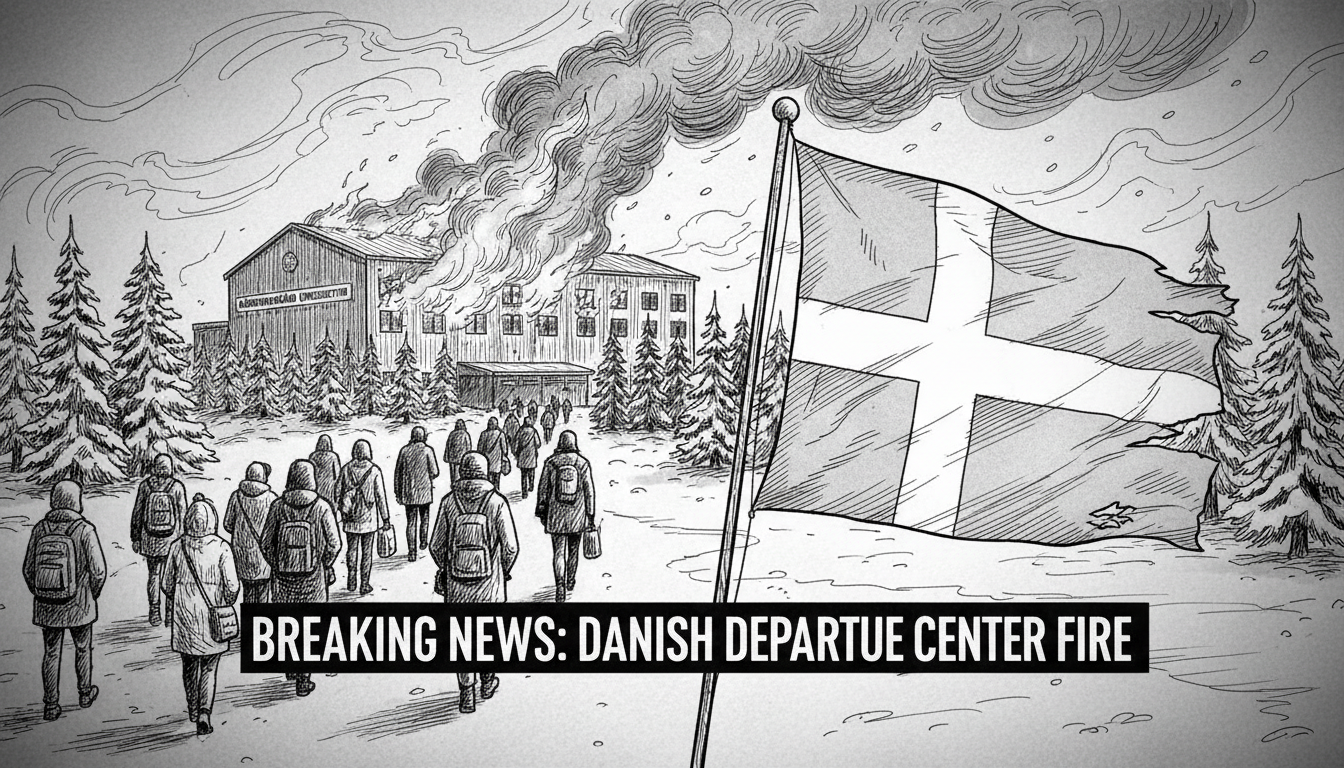 Fire at Danish Departure Center Forces Evacuation and Relocation