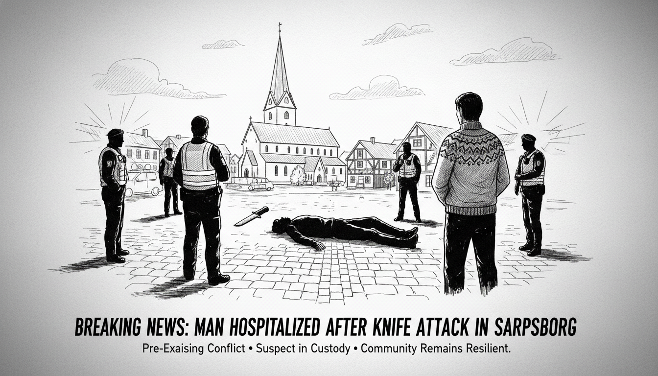 Man Hospitalized After Knife Attack in Sarpsborg City Center
