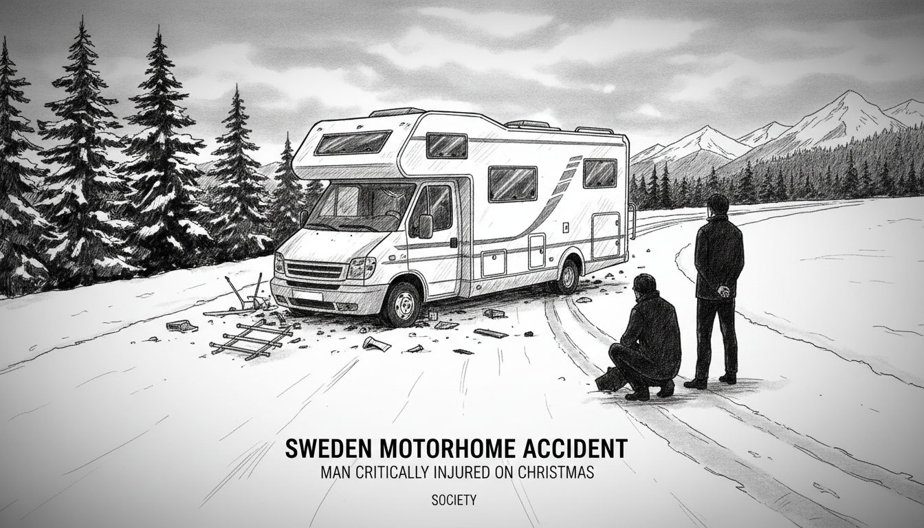 Sweden Motorhome Accident: Man Critically Injured on Christmas
