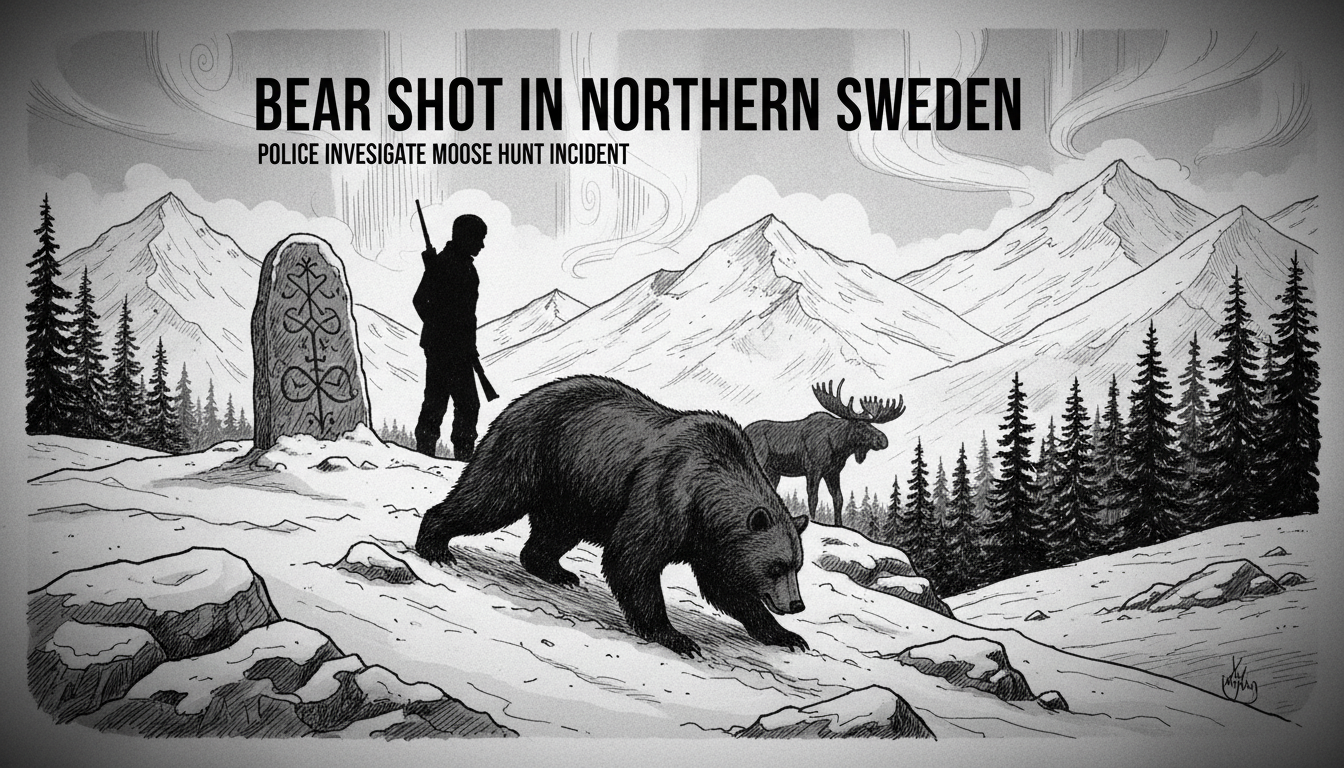 Bear Shot by Hunter During Moose Hunt in Northern Sweden