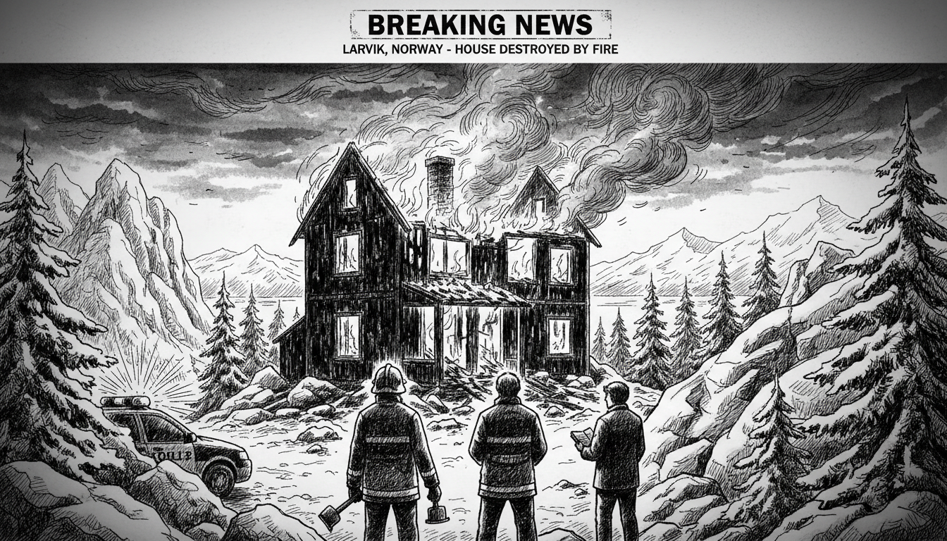 House in Larvik Destroyed by Fire
