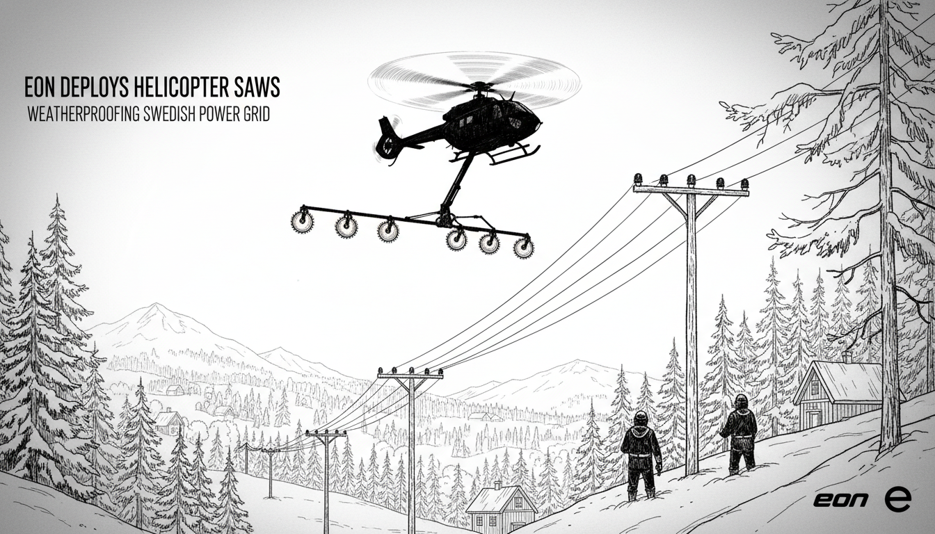 Eon Deploys Helicopter Saws to Weatherproof Swedish Power Grid