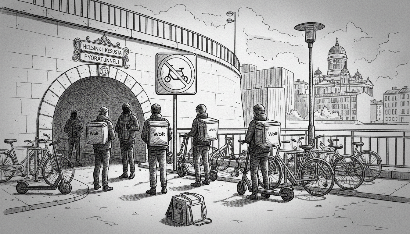 Helsinki Bike Parking Ban Squeezes Food Delivery Workers