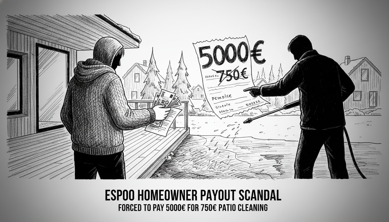 Espoo Homeowner Pressured Into Paying 5,000 Euros for 750 Euro Patio Cleaning