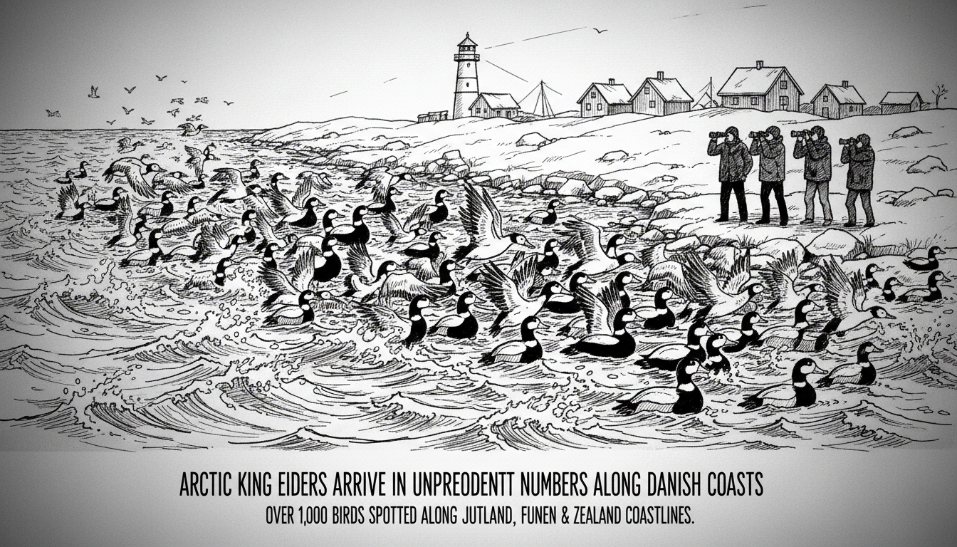 Arctic King Eiders Arrive in Unprecedented Numbers Along Danish Coasts
