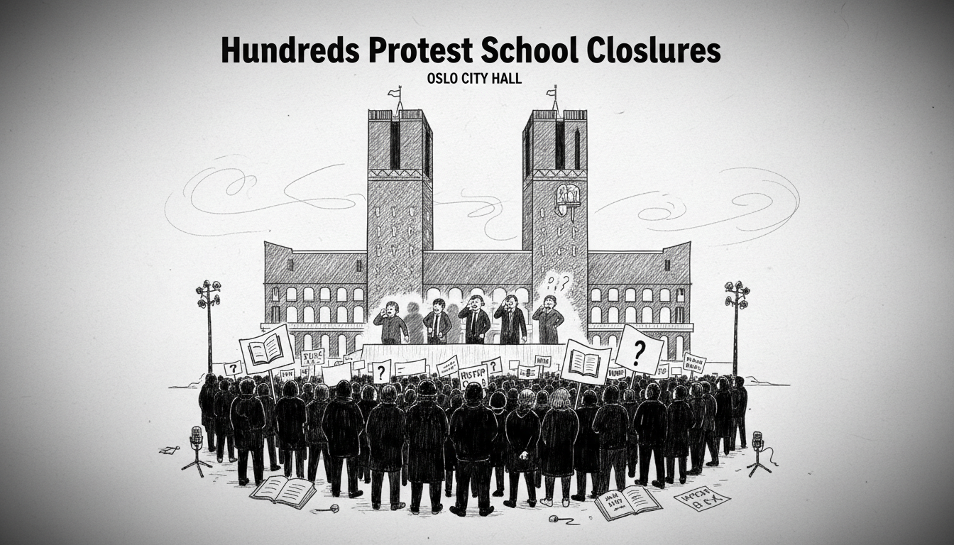 Hundreds Protest School Closures Outside Oslo City Hall