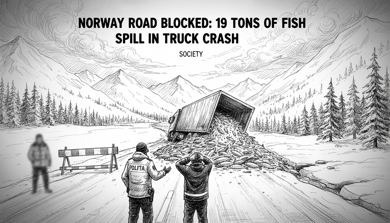 Norway Road Blocked: 19 Tons of Fish Spill in Truck Crash