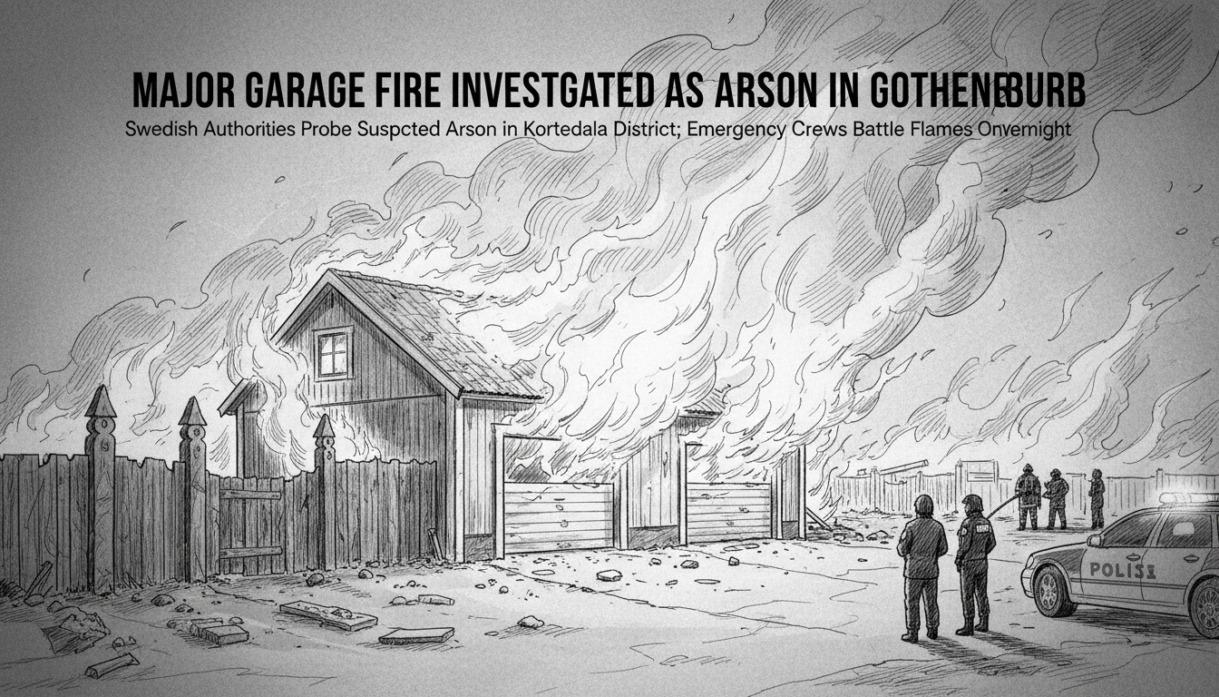 Major Garage Fire Investigated as Arson in Gothenburg