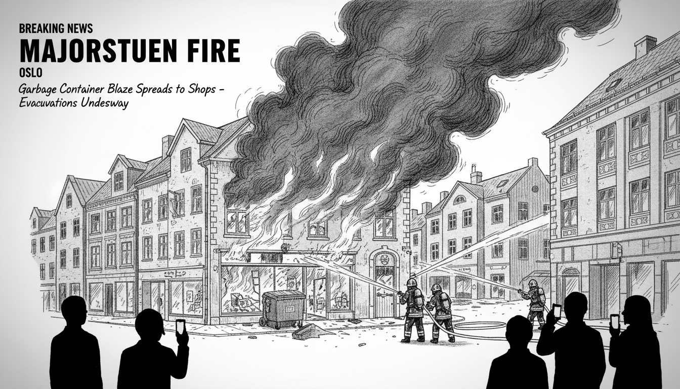Fire Breaks Out at Majorstuen Shopping District in Oslo