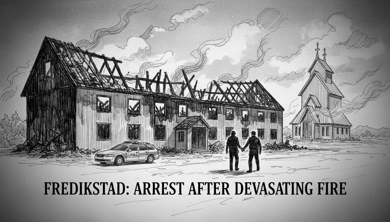 Person Arrested Following Major Fire in Fredrikstad