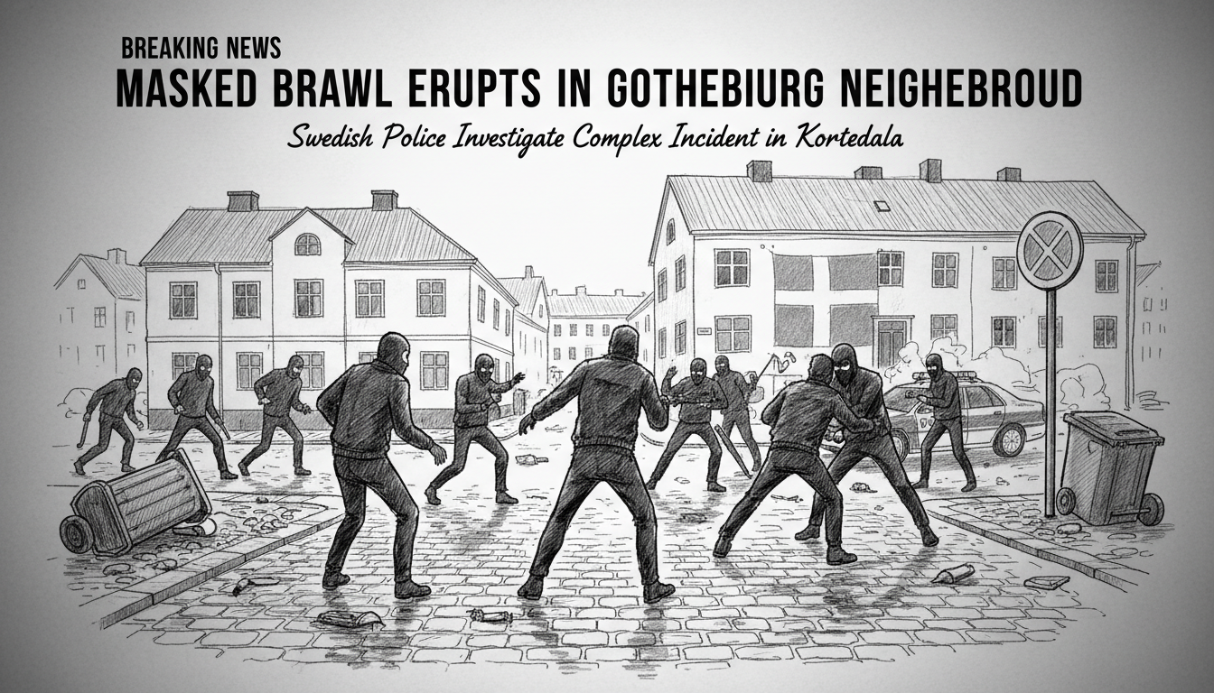 Masked Brawl Erupts in Gothenburg Neighborhood