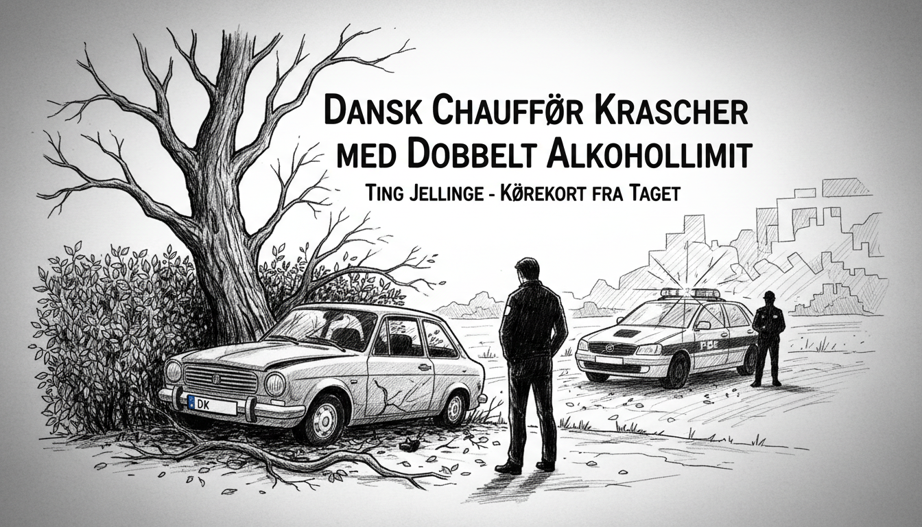 Danish Driver Hits Hedge and Tree with Double Legal Alcohol Limit